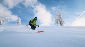 A man skiing in Croatia in January.