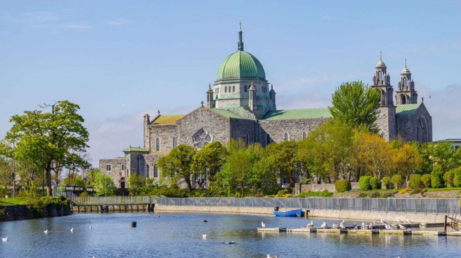 Make the Galway Cathedral a highlight of your 8 days in Ireland, where stunning architecture and serene beauty offer a captivating pause in your Irish adventure Galway Cathedral on a clear day during your 8 days in Ireland.