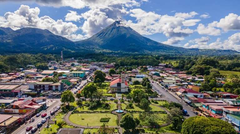 Beautiful aerial view of San Carlos La Fortuna, a must-visit when spending 12 days in Costa Rica.