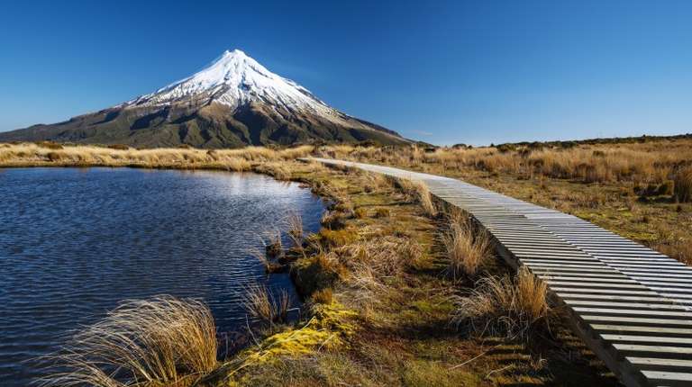 Visit Mount Taranaki in New Zealand; best time to visit New Zealand.