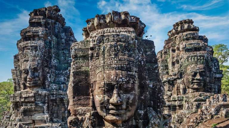 The Bayon Temple built under the Angkor Empire; a must-visit when spending 5 days in Cambodia.