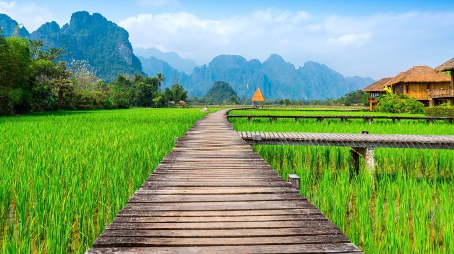 Enjoy Lush countryside scene in Vang Vieng during your one week in Laos.