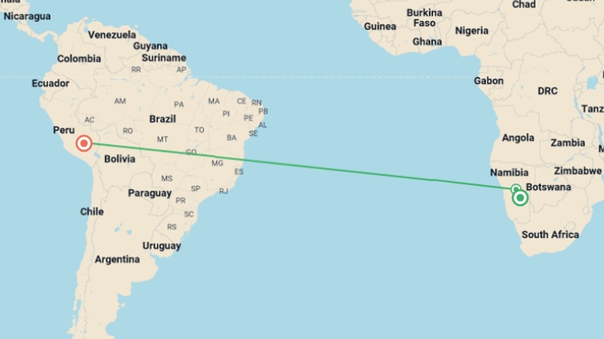 A map showing the tour itinerary for the trip: Sacred Valley Lodge Getaway & Machu Picchu 4D/3N, starting in Cusco, Peru and ending in Ollantaytambo, Peru going through 4 other destinations.