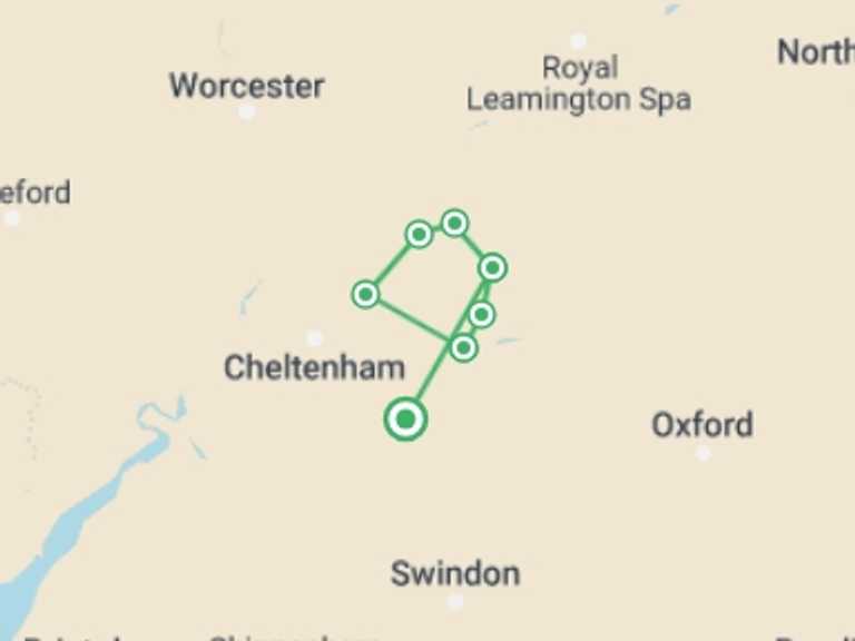 Map of Europe Tour with 8 destination visits for the trip: Best of the Cotswolds Self-Guided Walk