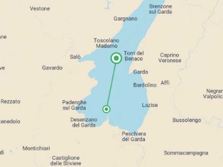Map of Italy Tour with 2 destination visits for the trip: Discovering Garda Lake