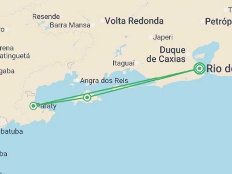 Map of Brazil City sightseeing Tour with 3 destination visits for the trip: Best of Brazil