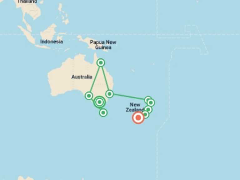 Map of Christchurch Local culture Tour with 10 destination visits for the trip: The Complete South Pacific 