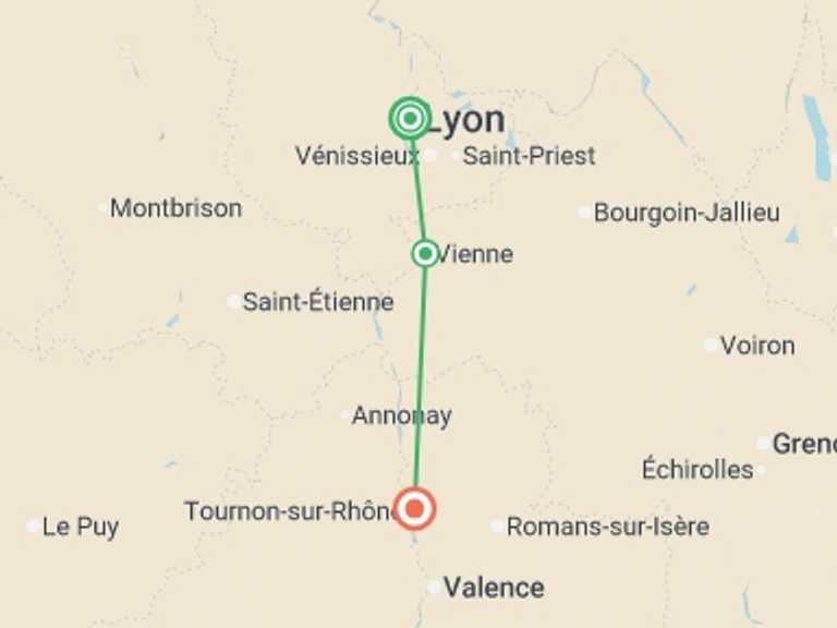 Map of Europe Explorer Tour with 3 destination visits for the trip: Rhône River Cruise: Between Terroir, History and Local Traditions. (Port to port)