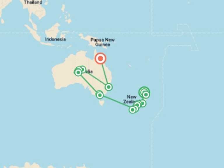 Map of Auckland Tour with 13 destination visits for the trip: Solo-ish Down-Under