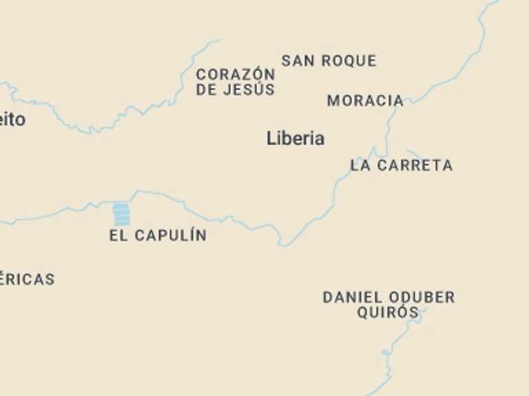 Map itinerary of South America Tour in November 2026 with 1 destination visits for the trip: Sloth Adventure From Guanacaste