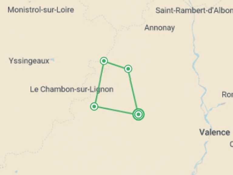 Map of 8-Day Europe Tour with 5 destination visits for the trip: Secret France: Walking in the Ardeche - 8 Days