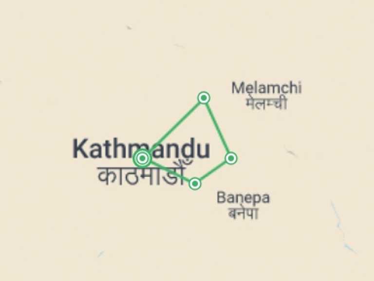 Map of Asia Tour with 4 destination visits for the trip: Nepal Independent Short Break: Kathmandu Valley & Himalayas