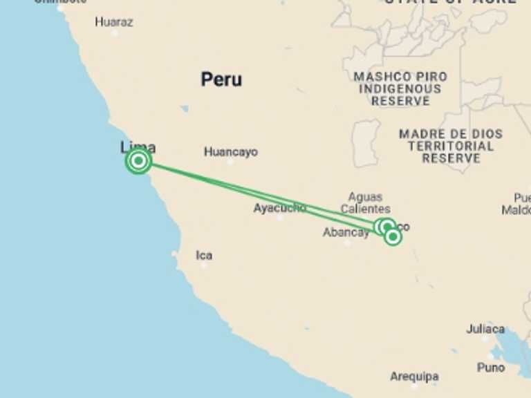 Map of Lima Food Tour with 3 destination visits for the trip: Peruvian Gastro Tour