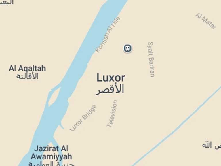 Map of Luxor Tour with 2 destination visits for the trip: Hot Air Balloon Ride over Luxor 