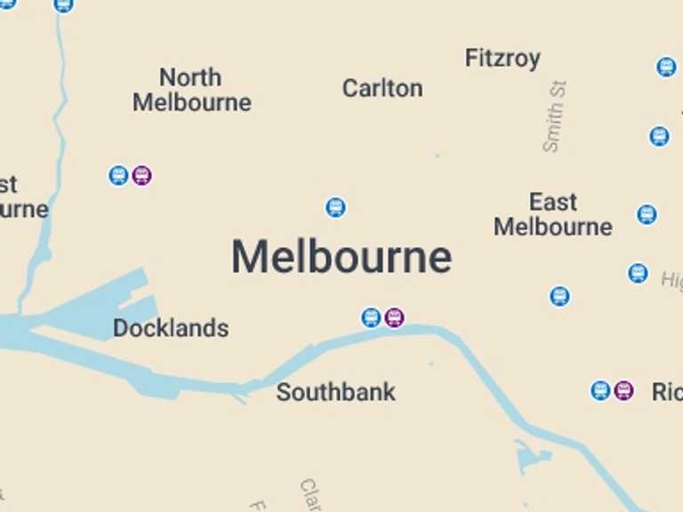Map of Oceania Sightseeing Tour with 1 destination visits for the trip: Melbourne Sunrise Hot Air Balloon Flight