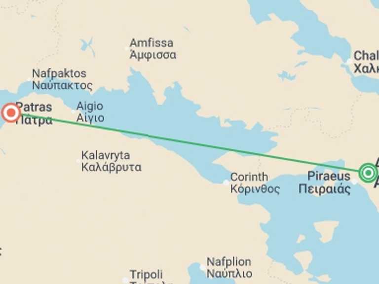 Map of Europe Explorer Tour with 2 destination visits for the trip: Greek Odyssey Temples, Tales, and Taverns - 4 days