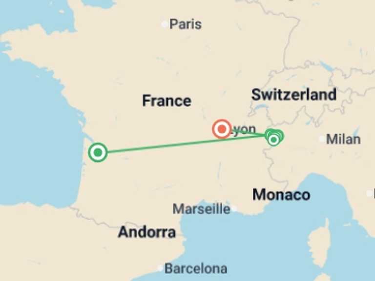 Map of Italy Tour with 8 destination visits for the trip: Gran Paradiso Guided Hike