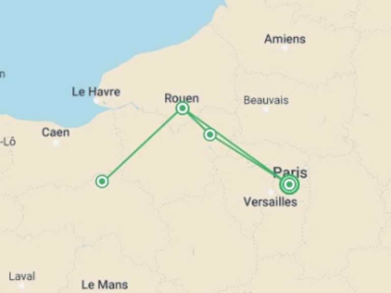 Map of Paris Explorer Tour with 2 destination visits for the trip: Christmas in the Seine Valley (port-to-port cruise)