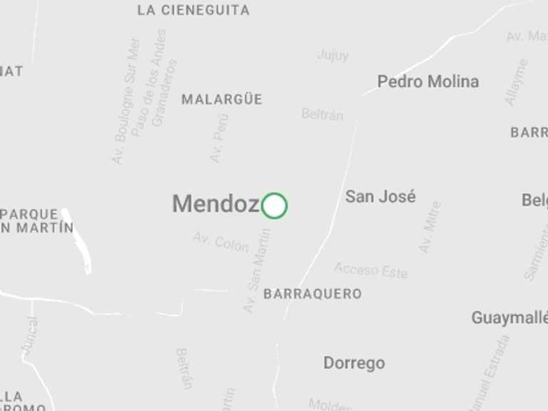 Map of a Zip lining Tour with 1 destination visits for the trip: Zip-Line Base in Mendoza
