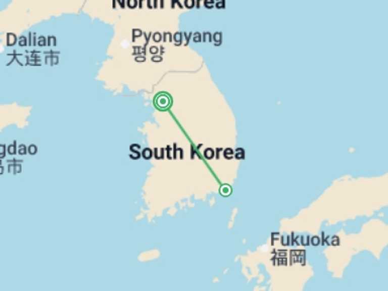 Map of Asia Tour with 2 destination visits for the trip: South Korea Autumn Flower Festival - 7 days