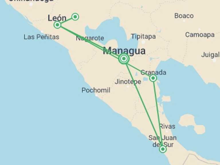 Map of a Sightseeing Tour with 5 destination visits for the trip: Chavala Experience Tour