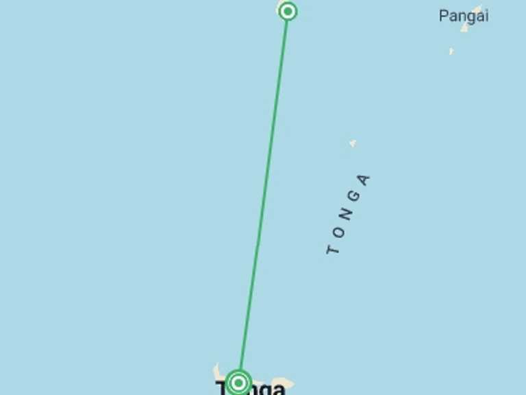 Map of a Beach Tour with 2 destination visits for the trip: Tonga Whale Encounters