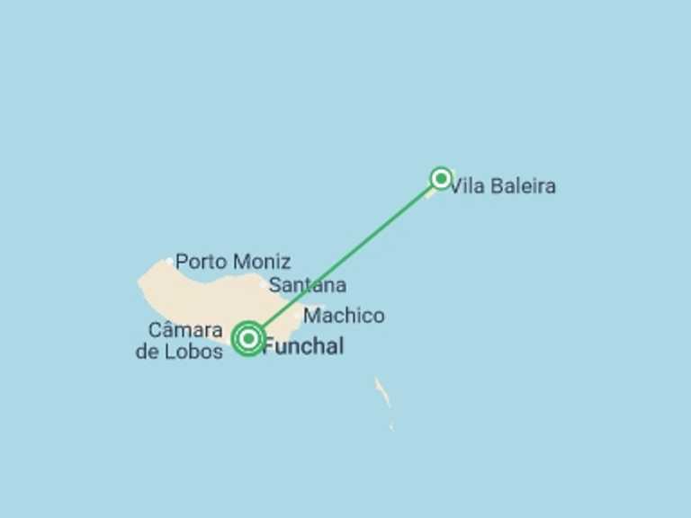 Map itinerary of Europe Tour in Fall with 2 destination visits for the trip: Upgraded - Madeira Island Discovery
