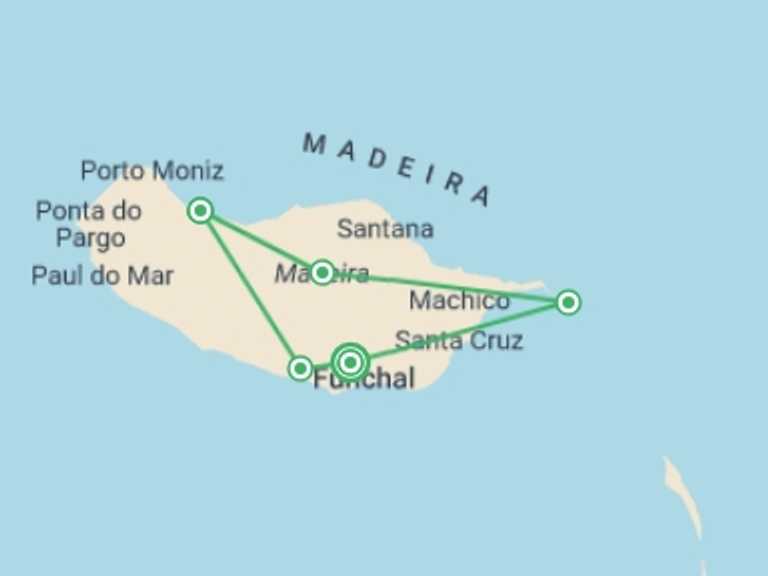 Map of a Snorkeling Tour with 1 destination visits for the trip: Family Madeira Adventure