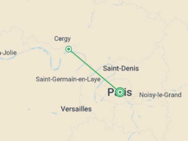 Map of 4-Day Paris Tour with 2 destination visits for the trip: Fall Festival: Legendary Paris