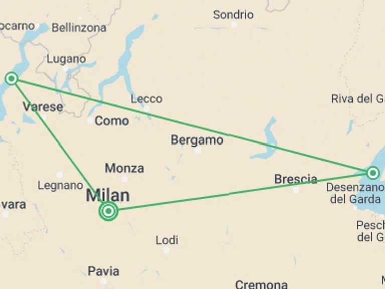 Map of Milan Art and architecture Tour with 3 destination visits for the trip: Enchanting Waters: Discovering The Lakes Of Italy, Self-drive