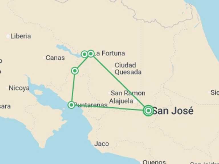 Map of Punta Arenas Tour with 4 destination visits for the trip: Beaches & Nature Adventure 8D/7N