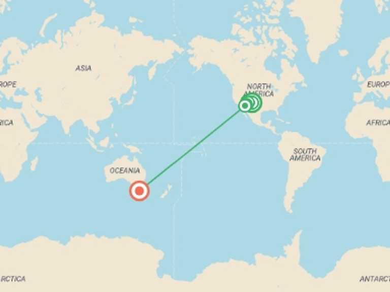 Map itinerary of North America Tour in September 2026 with 6 destination visits for the trip: Spirit of the American Southwest Landscapes & Cultures of New Mexico & Arizona