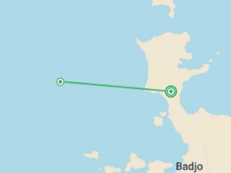 Map itinerary of Asia Tour in June 2026 with 2 destination visits for the trip: Highlights of Flores & Komodo - 5 days