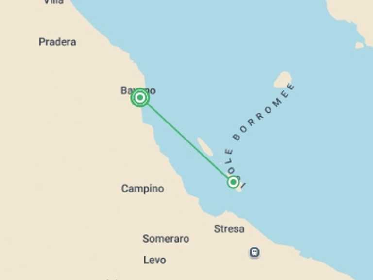 Map itinerary of Italy Tour in June 2026 with 2 destination visits for the trip: Best of Lake Maggiore - 8 days