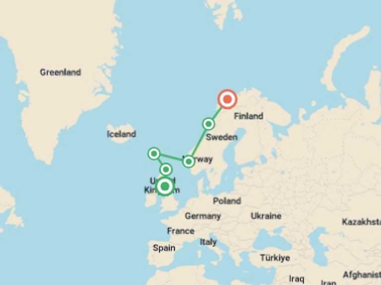 Map of a Marine wildlife Tour with 8 destination visits for the trip: In the Wake of the Vikings: Orkney, Shetland & the Faroe Islands