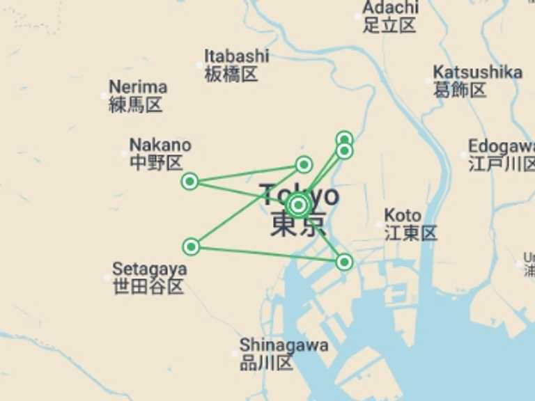 Map of Tokyo Cultural, religious and historic sites Tour with 1 destination visits for the trip: Tokyo Welcome Package 4D/3N (with Narita Airport Transfer)