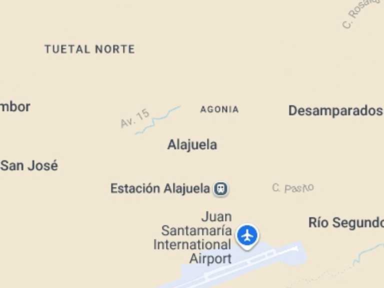 Map itinerary of Costa Rica Tour in November 2025 with 1 destination visits for the trip: Hanging Bridges Adventure San Luis From San Jose