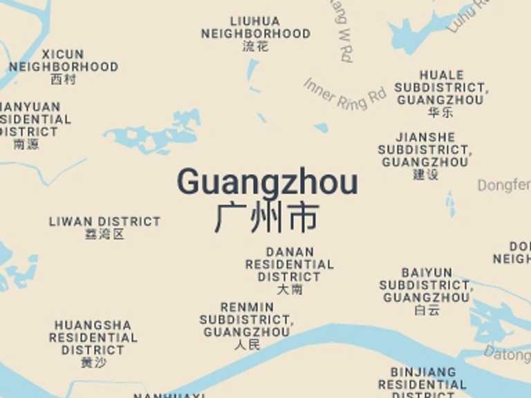 Map itinerary of China Tour in September 2026 with 1 destination visits for the trip: Half-Day Guangzhou Layover Group Tour