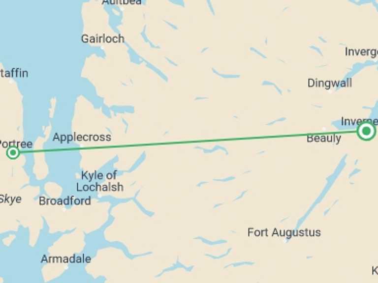 Map of 5-Day Scotland Tour with 2 destination visits for the trip: Isle of Skye Volunteer Adventure