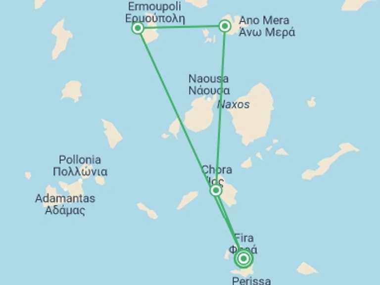 Map of a Shopping and Markets Tour with 4 destination visits for the trip: Sailing Greece - Santorini to Santorini