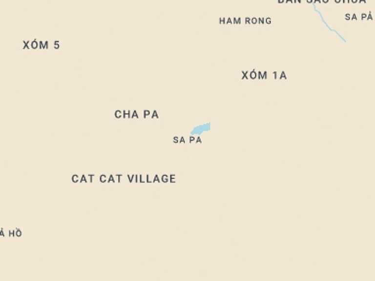 Map of Sapa Trekking and Hiking Tour with 1 destination visits for the trip: Cat Cat Village half Day walking Tour