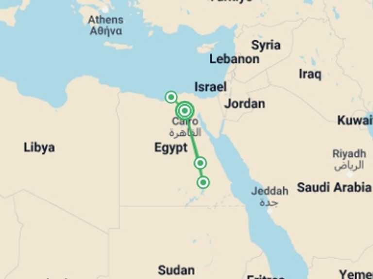 Map of Luxor Tour with 5 destination visits for the trip: 10 Day Egypt Experience (Domestic flight)