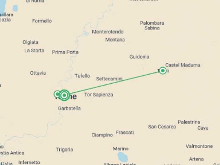 Map of 5-Day Rome Tour with 1 destination visits for the trip: Gastronomic & Ancient Rome - 5 days