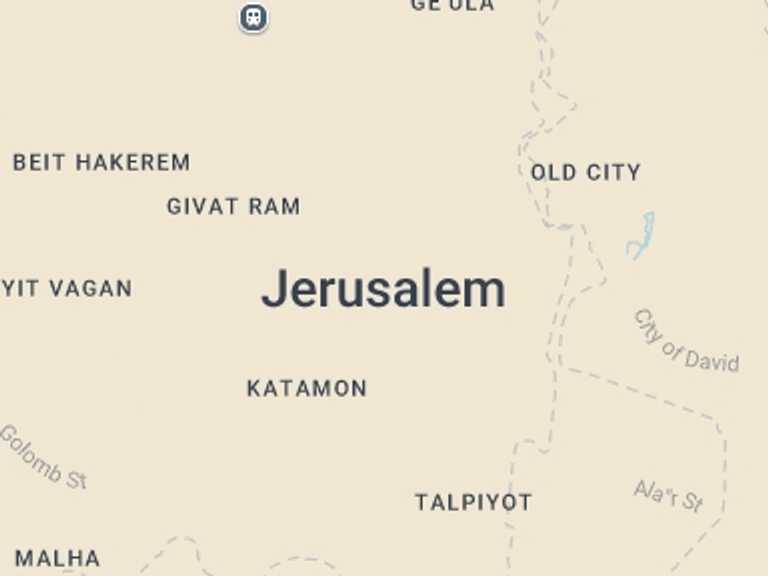 Map itinerary of Israel Tour in February 2026 with 1 destination visits for the trip: Jerusalem Private Tour