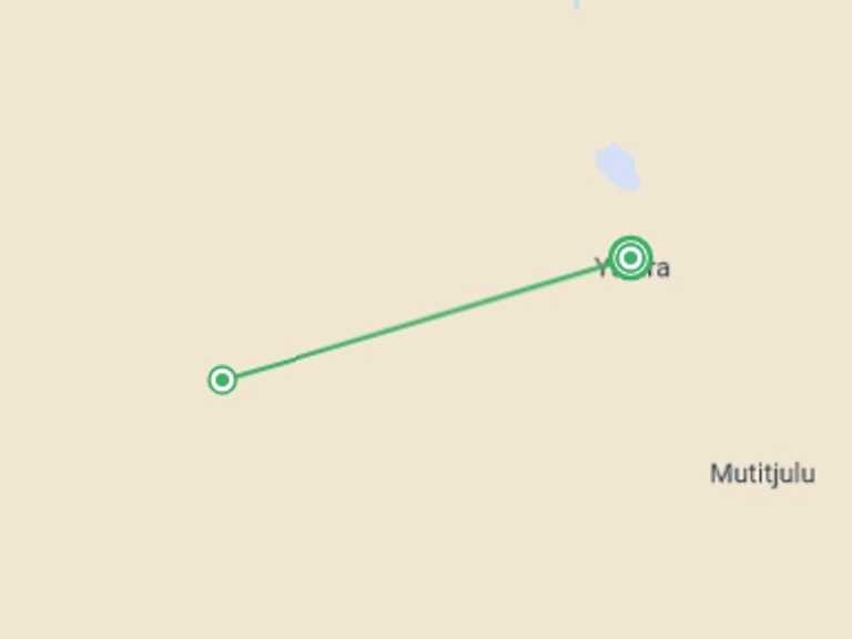 Map itinerary of Oceania Tour in November 2026 with 2 destination visits for the trip: Uluru & Kata Tjuta Express