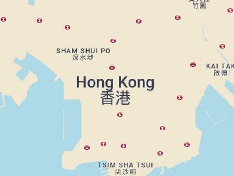 Map of a Adventure Tour with 1 destination visits for the trip: Hong Kong Private City Tour