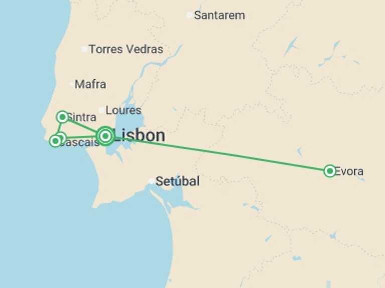 Map of Europe Tour with 1 destination visits for the trip: Cultural Portugal - 5 days
