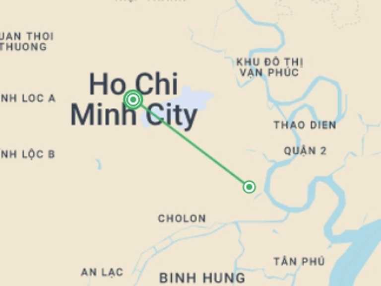 Map itinerary of Ho Chi Minh City Tour in June 2027 with 1 destination visits for the trip: Ho Chi Minh ''Easy & Free'' - 3 Days