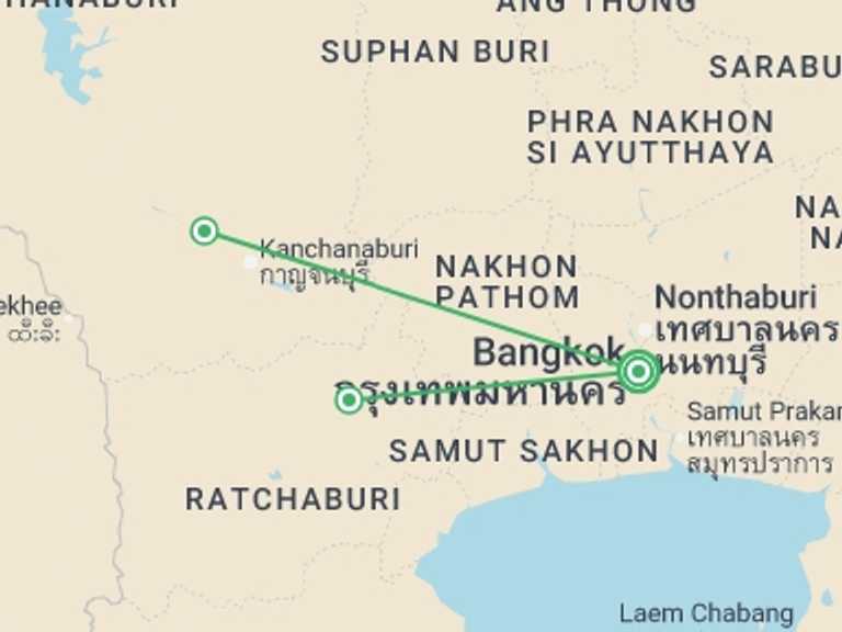 Map of South East Asia Tour with 1 destination visits for the trip: Must See Bangkok, City Break - Private Tour