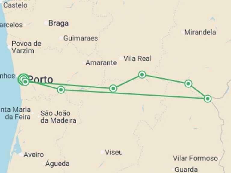 Map of Europe Tour with 5 destination visits for the trip: Grand Douro Cruise - 7 days